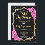 Black Gold Pink 30. Geburtstag Einladung<br><div class="desc">Black Gold Pink 30. Geburtstag Party Einladung. Elegantes Design in schwarzem Gold und Rosa. Das Schriftart ist stilvoll,  rosa Rosen,  Imitate Glitzer Gold und Konfetti. Ideal für eine gläserne Geburtstagsfeier. Personalisieren Sie Ihre persönlichen Daten. Kann für jedes Alter angepasst werden! Gedruckte Zazzle Einladungen oder Sofortdownload digitalen druckbaren Vorlage.</div>