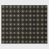 Black Gold Pink Snowflake Weihnachtsmuster Geschenkpapier (Flach)