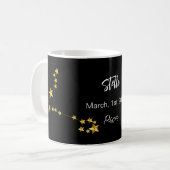 Black Gold Pisces Sternkonstellation Geburtstag Kaffeetasse (Vorderseite Links)