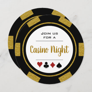 Black Gold Poker Chip Casino Einladung