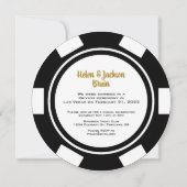 Black Gold Poker Chip Hochzeitliches Eloped Party Einladung (Rückseite)