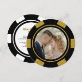Black Gold Poker Chip Hochzeitliches Eloped Party Einladung (Vorne/Hinten)