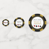 Black Gold Poker Chip Las Vegas Wedding Konfetti (Vorderseiten)