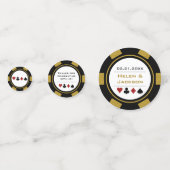 Black Gold Poker Chip Las Vegas Wedding Konfetti (Rückseiten)