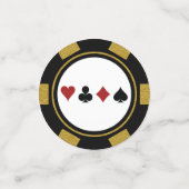 Black Gold Poker Chip Las Vegas Wedding Konfetti (Klein Vorderseite)