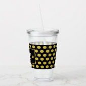 Black Gold Polka Dots Personalisiert Acryltrinkbecher (Links)