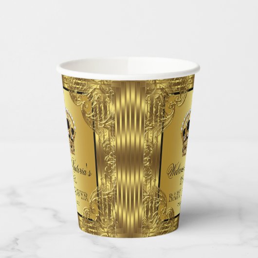 Black Gold Prince Baby Duschpapiertafeln Pappbecher (Links)