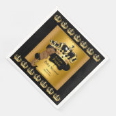 Black Gold Prince Crown Baby Dusche ethnisch Serviette (Ecke)