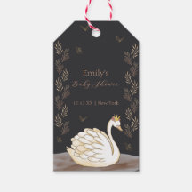 Black Gold Princess Swan Butterfly Baby Dusche