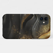 Black Gold Prinkle Case-Mate iPhone Hülle (Rückseite (Horizontal))