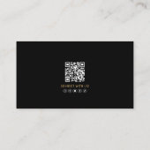 Black Gold Professional QR Code Photo Logo Visitenkarte (Rückseite)