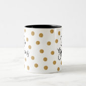 Black Gold Punkt Script Hallo Gorgeous Zweifarbige Tasse (Mittel)