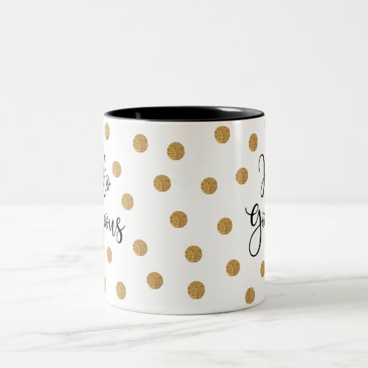 Black Gold Punkt Script Hallo Gorgeous Zweifarbige Tasse (Mittel)