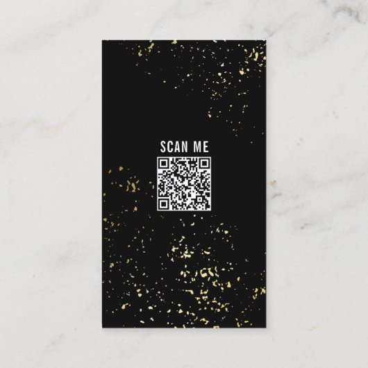 Black Gold QR Code Backen Utensil Bäckerei Visitenkarte (Rückseite)