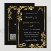 Black Gold QR Code Hochzeitsbeispiel (Vorne/Hinten)