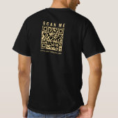 Black Gold QR Code Mens Doppelseitige Designausgab T-Shirt (Rückseite)