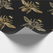Black & Gold Queen Wrapping Paper Geschenkpapier (Ecke)