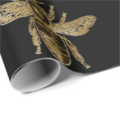 Black & Gold Queen Wrapping Paper Geschenkpapier (Rolleneckpunkt)