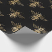Black & Gold Queen Wrapping Paper Geschenkpapier (Ecke)