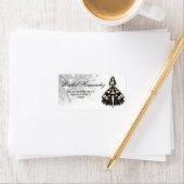 Black & Gold Quinceñera Girl Adressaufkleber (Insitu)