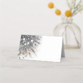 Black & Gold Quinceñera Girl Platzkarte (Rückseite)