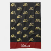 Black & Gold rainbow custom name Geschirrtuch (Vertikal)