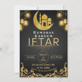 Black & Gold Ramadan Iftar Party Einladung