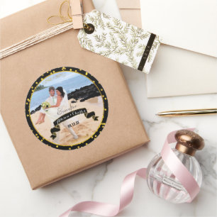 Black Gold Random Dot Muster Ihr Hochzeitsszenario Runder Aufkleber