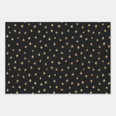 Black Gold Random Muster Herzstars Circles Geschenkpapier Set (Vorderseite 3)