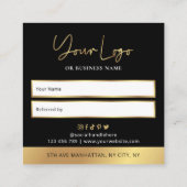 Black & Gold-Reader für ein Lux-Glam-Logo Empfehlungskarte (Rückseite)