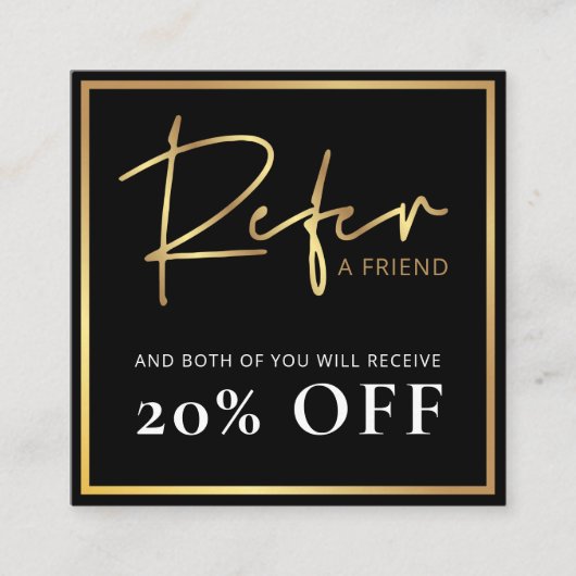 Black & Gold-Reader für ein Lux-Glam-Logo Empfehlungskarte (Vorderseite)