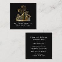 Black Gold Real Anwesen Agent Square Business Card