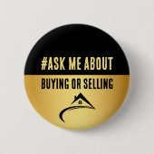 Black & Gold Real Anwesen Button (Vorderseite)