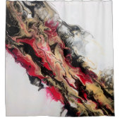 Black Gold Red Negative Space Abstrakt Duschvorhang (Vorderseite)