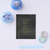Black & Gold Regal Wedding Einladung Budget Flyer (Einzeln)