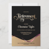 Black Gold Rentirement Party Einladung (Vorderseite)