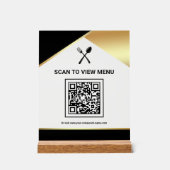 Black Gold Restaurant Digitaler QR-Code-Menü Acrylschild (Vorderseite)