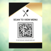 Black Gold Restaurant Digitales QR-Code-Menü Fensteraufkleber (Blatt 3)