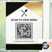 Black Gold Restaurant Digitales QR-Code-Menü Fensteraufkleber (Zuhause)