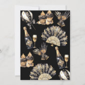 Black Gold Retro 1920 Luxury New Year Party Einladung (Rückseite)