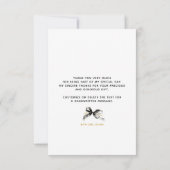 Black Gold Ribbon Bow Whimsical Bridal Shower Dankeskarte (Rückseite)