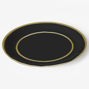 Black Gold Rim Formal Abendessen Pappteller