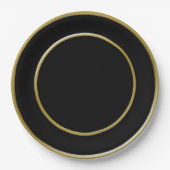 Black Gold Rim Formal Abendessen Pappteller (Vorderseite)