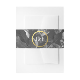 Black Gold Ring Bouquet Wedding Einladungsbanderole