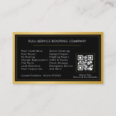 Black Gold Roofing Construction Services QR Code Visitenkarte (Rückseite)