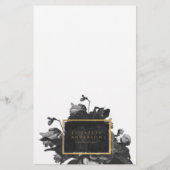 Black Gold Rose Bouquet Briefpapier (Vorderseite)