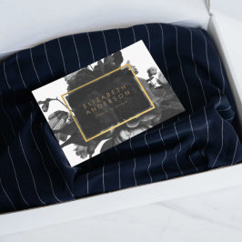 Black Gold Rose Bouquet Business Card Visitenkarte