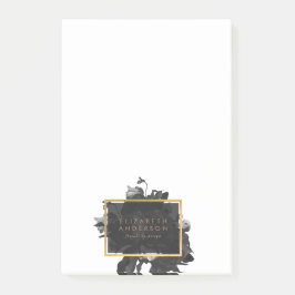 Black Gold Rose Bouquet Business Post-it Klebezettel