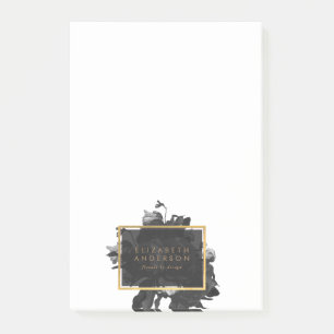 Black Gold Rose Bouquet Business Post-it Klebezettel