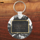 Black Gold Rose Bouquet Merch Business Schlüsselanhänger (Vorderseite)